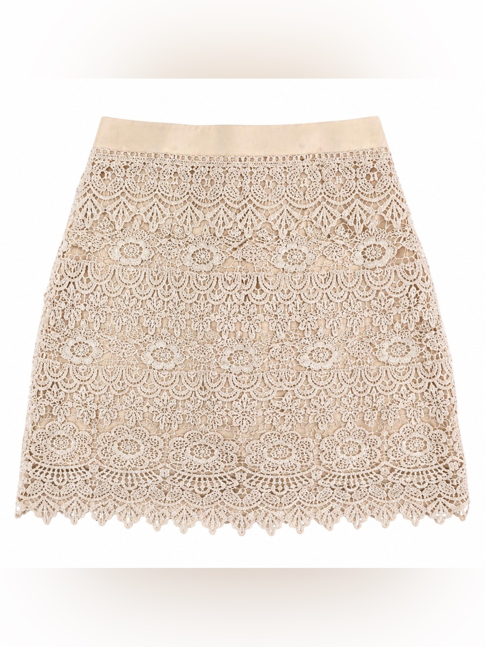 Sans Souci Cream Lace Mini Skirt | Size Small | Boho Chic - Picture 2 of 4